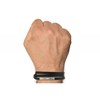 Bracelet Homme Cuir Noir Plat Fermoir Acier Inoxydable - taille 18 cm - vue V2