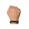 Bracelet Homme Cuir Noir Plat Fermoir Acier Inoxydable - taille 19 cm - vue V2