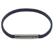 Bracelet Homme Tresse en Coton Bleu Foncé - taille 19 cm