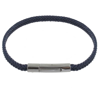 Bracelet Homme Tresse en Coton Bleu Foncé - taille 19 cm LES POULETTES | MATY