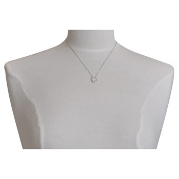 Collier Argent 925 Rhodié Rond de Nacre Ivoire