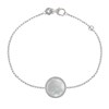 Bracelet Argent 925 Rhodié Rond de Nacre Ivoire - vue V1
