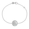 Bracelet Argent Rhodié Rond de Nacre Ivoire - vue V1