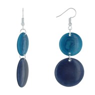 Boucles d'Oreilles Deux Pastilles de Tagua Bicolore