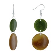 Boucles d'Oreilles Deux Pastilles de Tagua Bicolore