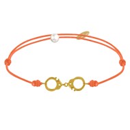 Bracelet Lien Plaqué Or Petites Menottes - Orange
