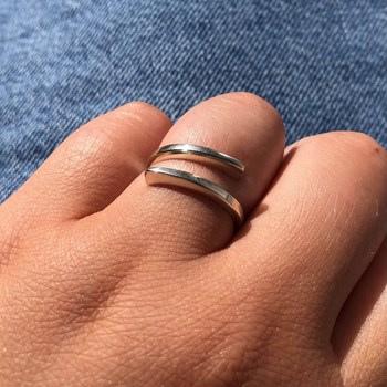 Bague Argent 925 Toi et Moi Fine