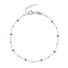 Bracelet Argent 925 Perles Émaillées et Perles Argent 925 - Turquoise - vue V1