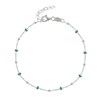 Bracelet Argent Perles Émaillées et Perles Argent - Turquoise - vue V1