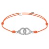 Bracelet Lien en Argent 925 Petites Menottes - Orange - vue V1