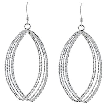 Boucles d'Oreilles Argent 925 Cinq Ovales Torsadés