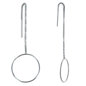 925 Zilveren Oorbellen Venetiaanse Ketting en Cirkel