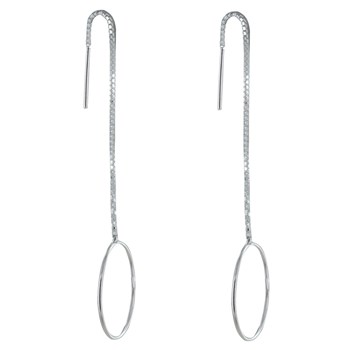 925 Zilveren Oorbellen Venetiaanse Ketting en Cirkel