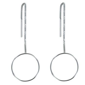 925 Zilveren Oorbellen Venetiaanse Ketting en Cirkel