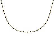 Collier Plaqué Or Chaine Billes et Perles Émaillées - Noir