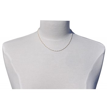 Collier Plaqué Or Chaine Billes et Perles Émaillées - Blanc