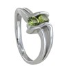 Bague Argent 925 Rhodié Double Péridot - vue V1