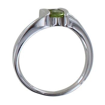 Bague Argent 925 Rhodié Double Péridot