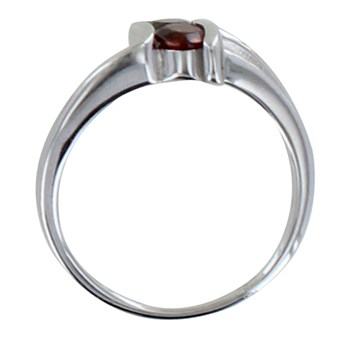 Bague Argent 925 Rhodié Double Grenat