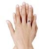 Bague Argent 925 Rhodié Double Grenat - vue V3
