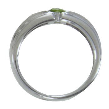 Zilveren Ring 925 Rhodium Grote Ronde Peridot