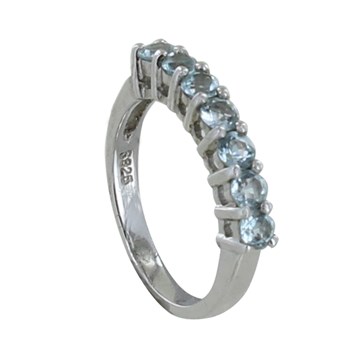 Bague Argent 925 Rhodié Alliance Topaze