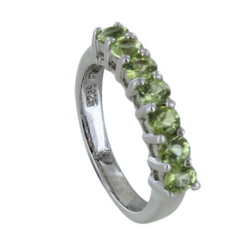 Bague Argent 925 Rhodié Alliance Peridot