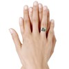 Bague Argent 925 Rhodié Toi et Moi Carré Péridot - vue V3