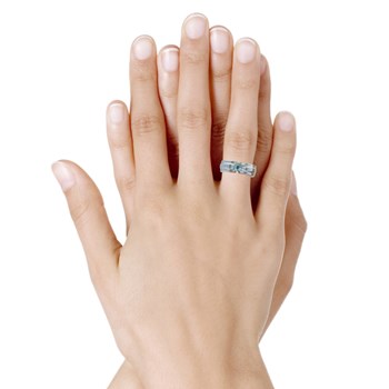 Bague Argent 925 Rhodié Large Topaze Ronde