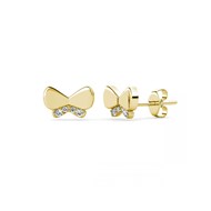 Boucles d'oreilles Butterfly Bow - Doré et Cristal