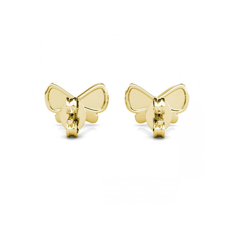 Boucles d'oreilles Butterfly Bow - Doré et Cristal - vue 4