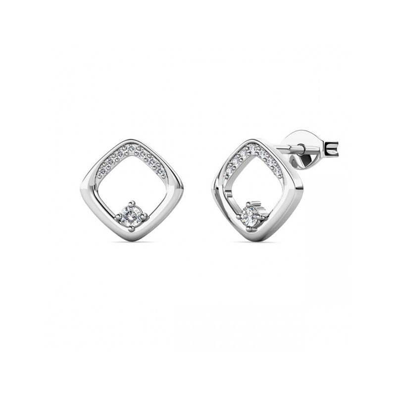 Boucles d'oreilles Adelise - Argenté et Cristal