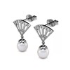 Boucles d'oreilles Ingride Pearl - Argenté et Cristal - vue V3