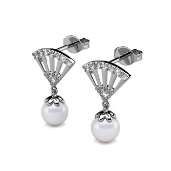 Oorbellen Ingride Parel - Zilver en Kristal