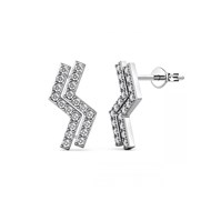 Boucles d'oreilles Brontide - Argenté et Cristal