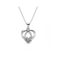 Pendentif Dervla - Argenté et Cristal