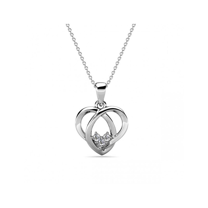 Pendentif Dervla - Argenté et Cristal