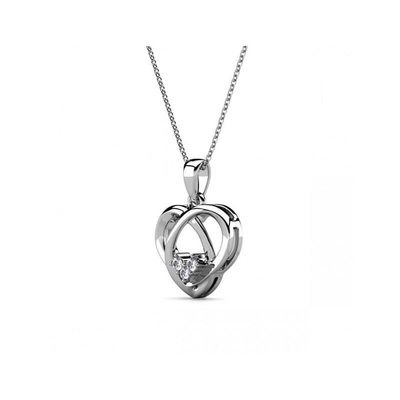 Pendentif Dervla - Argenté et Cristal - vue 2