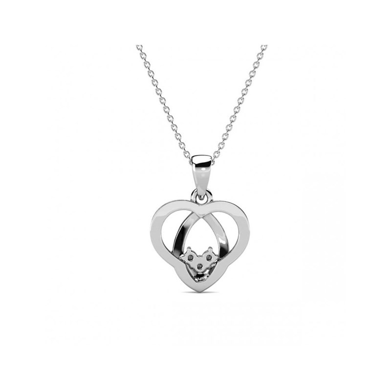 Pendentif Dervla - Argenté et Cristal - vue 3