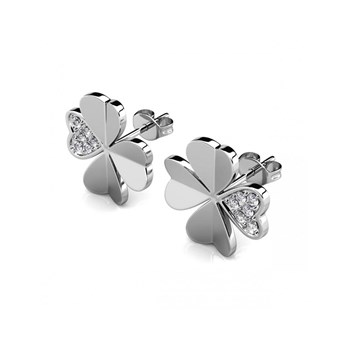 Oorbellen Klaverblad - Zilver en Kristal
