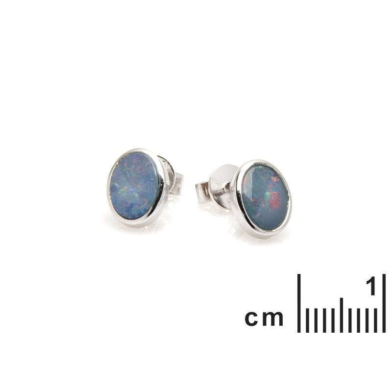Boucle d'oreille argent 925 Opale d'Australie - vue 2