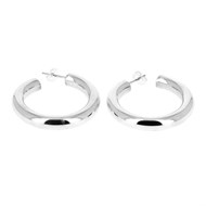 Créoles en argent tube diamètre 3.6 cm