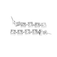 Boucles d'oreilles en argent cinq carrés