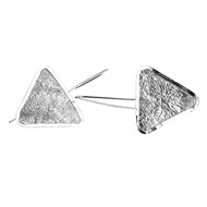 Boucles d'oreilles en argent fripé grand triangle