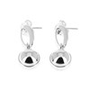 Boucles d'oreilles en argent ovale et perle d'argent - vue V1