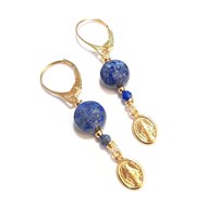 Boucles d'Oreilles Madone Lapis-Lazuli