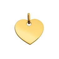 Pendentif plaque coeur or jaune 9 carats