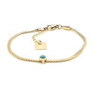 Bracelet Zag Bijoux acier doré turquoise