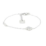 Bracelet Zag Bijoux acier trèfle avec pierres blanches
