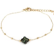 Bracelet Zag Bijoux acier doré Turquoise Africaine